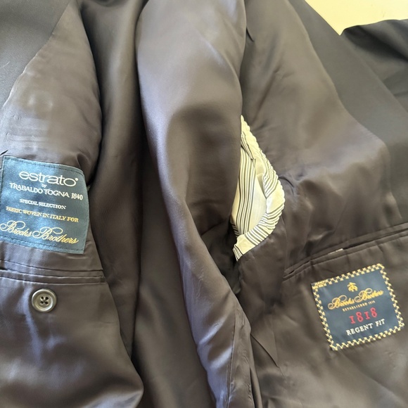 Brooks Brothers Estrato Togna Wool Dark Navy Blazer Suit Jacket Mens 40L Regent - Picture 11 of 14